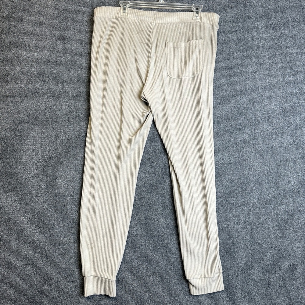 Alo Yoga Muse Ribbed Jogger Pants Womens Medium Bone White Loungewear Athleisure - Picture 3 of 13